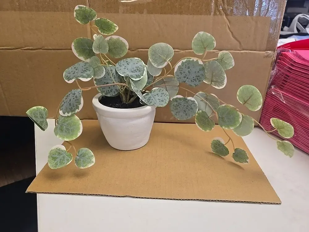 13100 Threshold Potted Veragated Plant Faux 7” Decorative Indoor Plant New